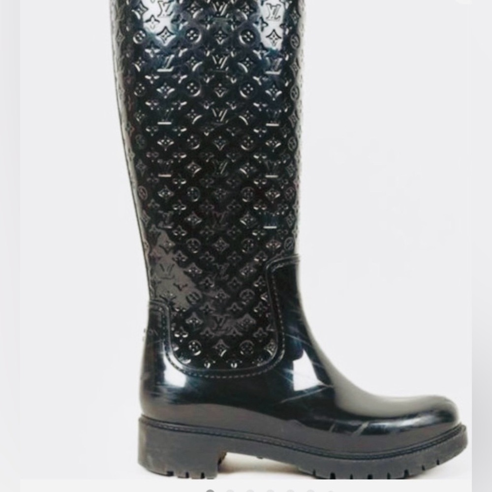 ‼️‼️ Sold. Louis Vuitton Black Monogram Splash Rain Boots - Picture 7 of 17